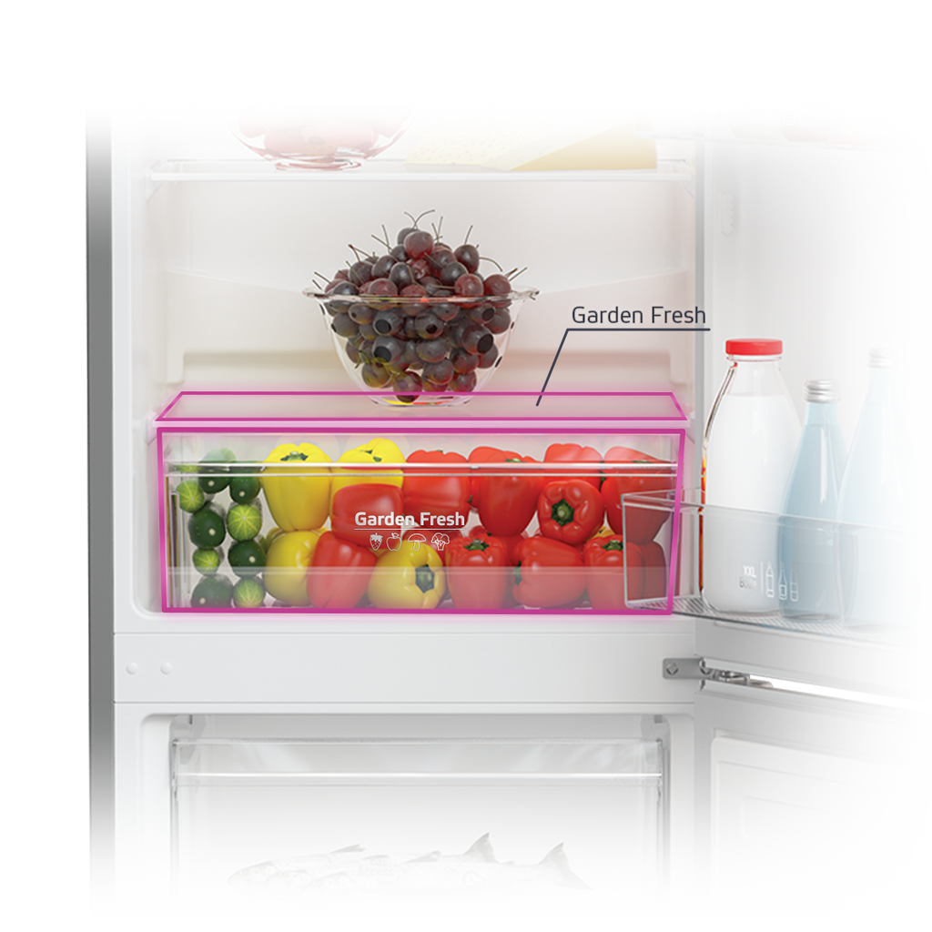 Combina frigorifica Arctic AK54305M30MT, 291 l, Clasa F, Garden Fresh, Mix Zone, H 181.3 cm, Argintiu